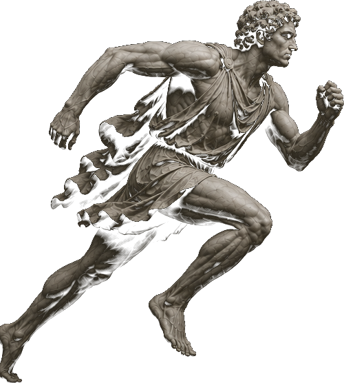 Roman statue running
